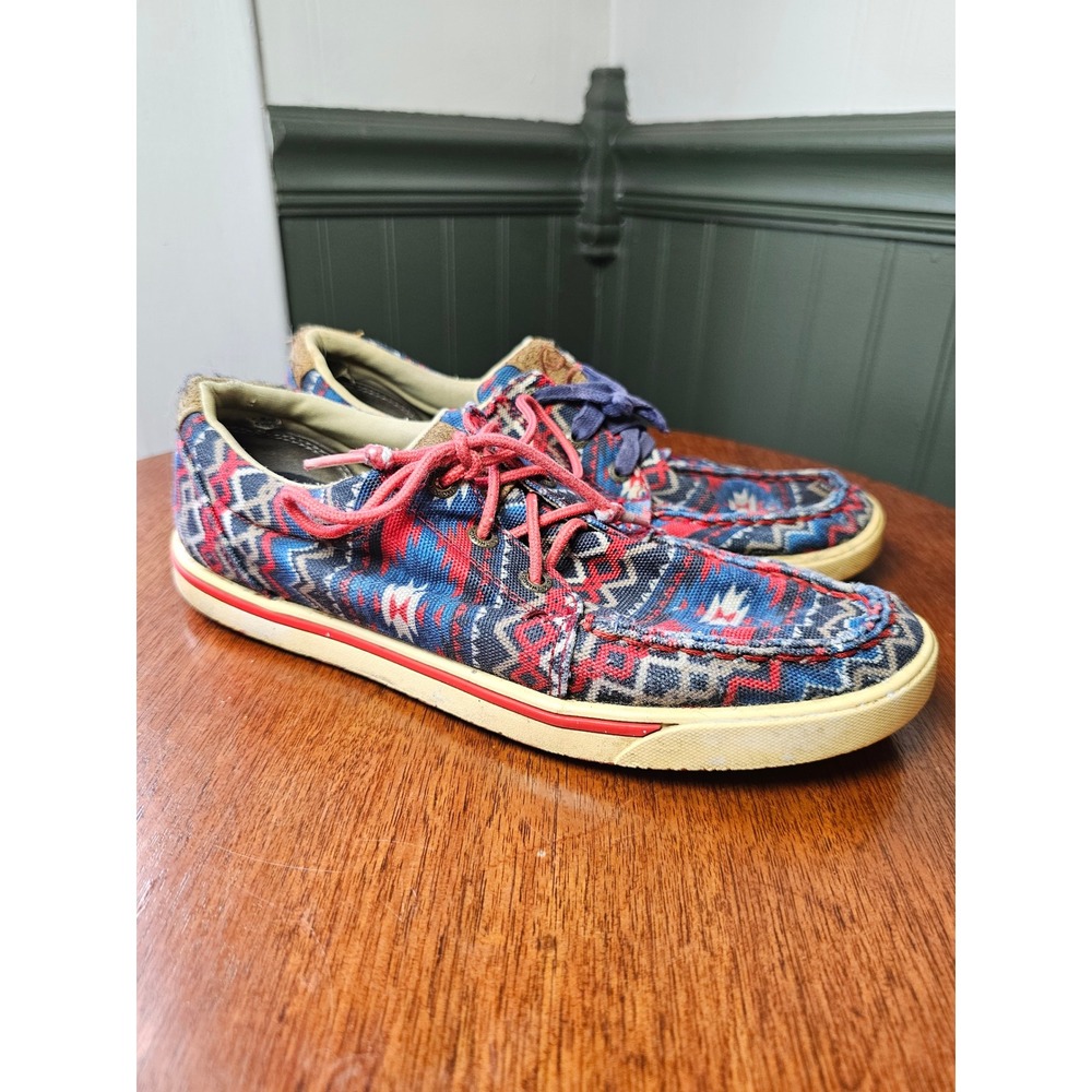 Womens Twisted X Hooey Lopers red Aztec Multi Color Canvas Shoes western